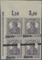 Deutsche Abstimmungsgebiete: Saargebiet: 1920, Germania 15 Pf. Schwärzlichgrauvi - Unused Stamps