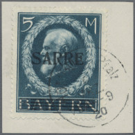 Deutsche Abstimmungsgebiete: Saargebiet: 1920, Bayern-Sarre 5 Mark Blau, Mit AUF - Sonstige & Ohne Zuordnung