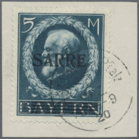 Deutsche Abstimmungsgebiete: Saargebiet: 1920, Bayern-Sarre 5 Mark Blau, Mit AUF - Otros & Sin Clasificación