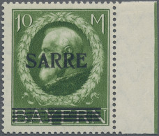 Deutsche Abstimmungsgebiete: Saargebiet: 1920, 10 Mark Bayern Mit Aufdruck "SARR - Neufs