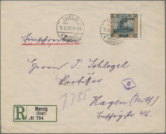 Deutsche Abstimmungsgebiete: Saargebiet: 1922, 50 C Auf 1,25 M, Gez. L 10½, Auf - Covers & Documents