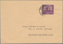 Deutsche Abstimmungsgebiete: Saargebiet: 1922, 2 Fr Dunkelgrauviolett/mattgelb L - Lettres & Documents