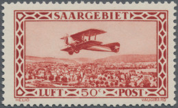 Deutsche Abstimmungsgebiete: Saargebiet: 1928/1934 Flugpost 50 C. Dunkelbräunlic - Unused Stamps