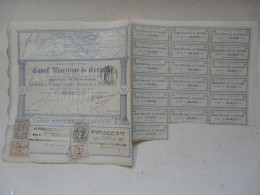 RARE - ACTION DE CINQ CENTS FRANCS - SOCIETE INTERNATIONALE DU CANAL MARITIME DE CORINTHE 1886-1887 - Navigation