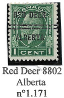 CANADA Préoblitérés Precancels   Red Deer 8802 Alberta N°1.171 - Préoblitérés