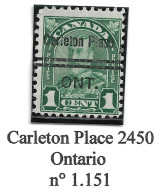 CANADA Préoblitérés Precancels Carleton Place 2450 Ontario N° 1.151 - Prematasellado