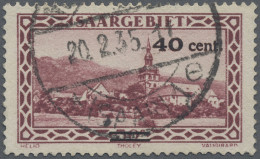 Deutsche Abstimmungsgebiete: Saargebiet: 1934 Aushilfsausgabe 40 C. Auf 50 C. Mi - Used Stamps