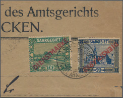 Deutsche Abstimmungsgebiete: Saargebiet - Dienstmarken: 1922, 20 C Dunkelblau/gr - Service