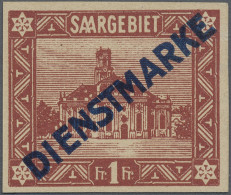 Deutsche Abstimmungsgebiete: Saargebiet - Dienstmarken: 1922, 1 Fr Dienstmarke, - Oficiales