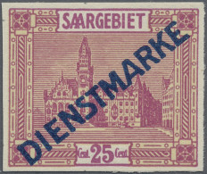 Deutsche Abstimmungsgebiete: Saargebiet - Dienstmarken: 1923, 25 C Rötlichlila, - Service