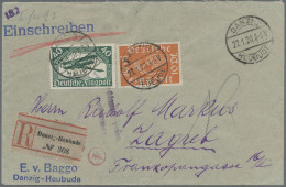 Danzig: 1920, Vorläufer Dt.Reich Flugpost 10 Pfg. Orange Und 40 Pfg. Grün Als Po - Otros & Sin Clasificación