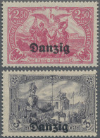 Danzig: 1920 Zwei Seltene Farbnuancen Postfrisch, Mit 2,50 M. In ROSAKARMIN (gep - Sonstige & Ohne Zuordnung