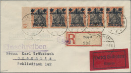 Danzig: 1920, 1 Mark Auf 30 Pfg. Rotorange/schwarz Auf Hellchromgelb Mit Lebhaft - Sonstige & Ohne Zuordnung
