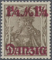 Danzig: 1920, 1¼ Mk Auf 3 Pf Germania OHNE Netzunterdruck, Tadellos Postfrisch I - Otros & Sin Clasificación