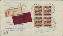 Danzig: 1920, 10 Mark Auf 7½ Pfg. Orange Mit Lebhaftlilagrauem Unterdruck, Spitz - Andere & Zonder Classificatie