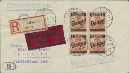 Danzig: 1920, 10 Mark Auf 7½ Pfg. Orange Mit Lebhaftlilagrauem Unterdruck, Spitz - Other & Unclassified