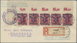 Danzig: 1920, Flugpost 1 Mark Auf 40 Pfg. Rotkarmin Im Waagerechten Obereckrand- - Autres & Non Classés