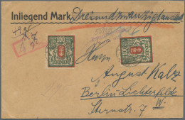 Danzig: 1922, Wappen 100 Mark Zinnoberrot/grünoliv Mit Liegendem Wasserzeichen, - Andere & Zonder Classificatie