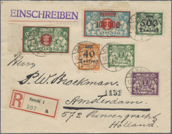 Danzig: 1923, Bunte Portogerechte 1.000.000 Mark-Frankatur Vs./rs. Auf R-Brief V - Sonstige & Ohne Zuordnung