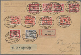 Danzig: 1923, Flugpost 250000 Mark Bis 5 Mio Mark, Vier Werte Komplett Mit Beifr - Autres & Non Classés