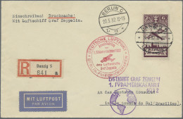 Danzig: 1932, Flugpost 2½ Gld. Als Einzelfrankatur Auf Eingeschriebener Drucksac - Andere & Zonder Classificatie