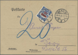 Danzig - Portomarken: 1934, 20 Auf 100 Pfg. Dunkelkobalt/schwarz Gestempelt 30.9 - Autres & Non Classés