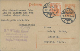 Danzig - Ganzsachen: 1920, Vorläufer Dt.Reich-Ganzsachenkarte 7½ Pfg. Germania M - Autres & Non Classés