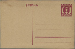 Danzig - Ganzsachen: 1921, Ganzsachenkarte Wappen 30 Pfg., Probedruck In Rot, Et - Autres & Non Classés
