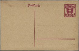 Danzig - Ganzsachen: 1921, Ganzsachenkarte Wappen 30 Pfg., Probedruck In Rot, Et - Otros & Sin Clasificación