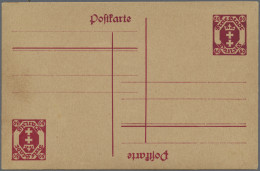 Danzig - Ganzsachen: 1921, Ganzsachenkarte Wappen 80 Pfg. Karmin Mit Vollständig - Andere & Zonder Classificatie