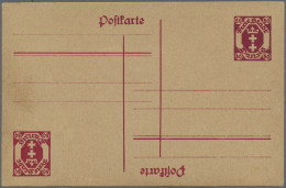 Danzig - Ganzsachen: 1921, Ganzsachenkarte Wappen 80 Pfg. Karmin Mit Vollständig - Otros & Sin Clasificación