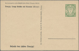 Danzig - Ganzsachen: 1934, Halbamtliche WHW-Sonderpostkarte 10 Pfg. Grün, 3er-St - Other & Unclassified