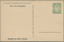 Danzig - Ganzsachen: 1934, Halbamtliche WHW-Sonderpostkarte 10 Pfg. Grün, 3er-St - Otros & Sin Clasificación