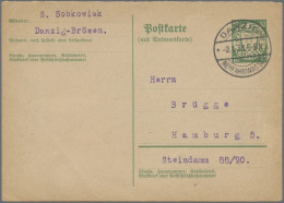 Danzig - Ganzsachen: 1938, Frageteil Der Doppelkarte 10 Pfg.+10 Pfg. Bedarfsgebr - Autres & Non Classés