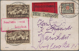 Danzig - Flugpost: 1923, 250 M Flugpostmarke, Zwei Einzelwerte In MiF Mit Wappen - Autres & Non Classés