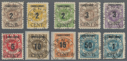 Memel: 1923, Freimarken Mit Schwarzem Aufdruck, Komplette Serie Mit 10 Werten Ei - Memelgebiet 1923