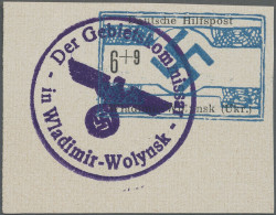 Dt. Besetzung II WK - Ukraine - Nordukraine: 1944, Wladimir-Wolynsk: 6 + 9 Pf Fr - Bezetting 1938-45