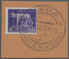 Dt. Besetzung II WK - Zara: 1943, 3,70 Lire Dunkelbläulichviolett, Aufdruck Type - Occupation 1938-45