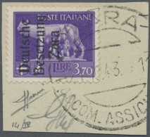 Dt. Besetzung II WK - Zara: 1943, 3,70 L Violett, Aufdruck Type IV, Entwertet Mi - Occupation 1938-45