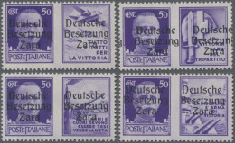 Dt. Besetzung II WK - Zara: 1943, 50 C Violett, Komplette Serie Mit Allen Vier P - Occupation 1938-45
