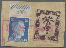 Feldpostmarken: 1943, Tunis-Päckchenmarke Auf Gelblichem, Genetzten Papier, Zus. - Autres & Non Classés