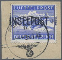 Feldpostmarken: 1945, Leros-Aufdruck, Luftfeldpostmarke Mit Schwarzblauviolettem - Autres & Non Classés