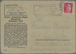 KZ-Post: 1944, 4.7., 12 Pf Hitler Rot Als EF Auf Form-Vordruck-Brief Mit Zensurs - Cartas & Documentos