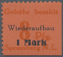 Deutsche Lokalausgaben Ab 1945: SPREMBERG: 1945, 8 Pfg. + 1M. Mit Fehlfarbe "gel - Otros & Sin Clasificación