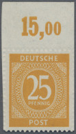 Alliierte Besetzung - Gemeinschaftsausgaben: 1946, 25 Pf Ziffer Nur Unten Gezähn - Sonstige & Ohne Zuordnung