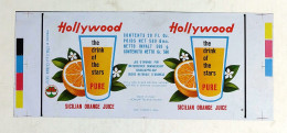 51840 Etichetta Pubblicitaria In Latta Anni '50 - Aranciata Hollywood Catania - Cans