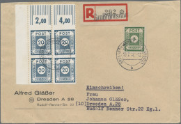 Sowjetische Zone - Ost-Sachsen: 1945, Ziffern 20 Pf Dunkelpreußischblau Im Viere - Other & Unclassified