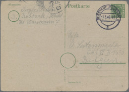 Sowjetische Zone - Ganzsachen: 1946, Ganzsachen-Karte Mecklenburg 6 Pfg. Grün Vo - Autres & Non Classés