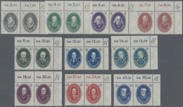 DDR: 1950, Akademie, Kompletter Satz In Waagerechten Eckrandpaaren Rechts Oben, - Unused Stamps