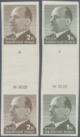 DDR: 1969, Ulbricht 1 Mark Grünoliv Und 2 Mark Siena, Zwei Ungezähnte Zwischenst - Ungebraucht